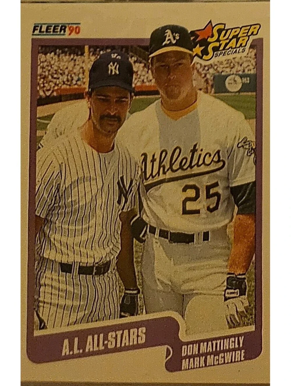 1990 Fleer ~ Don Mattingly / Mark McGwire ~ AL first base~ #638 ~ Yankees / A's